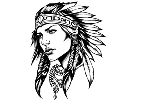 Female Native American tattoo idea