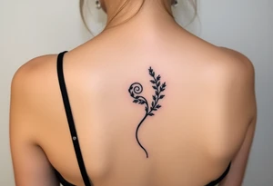 Small spiral
 firn plant moving clockwise tattoo idea