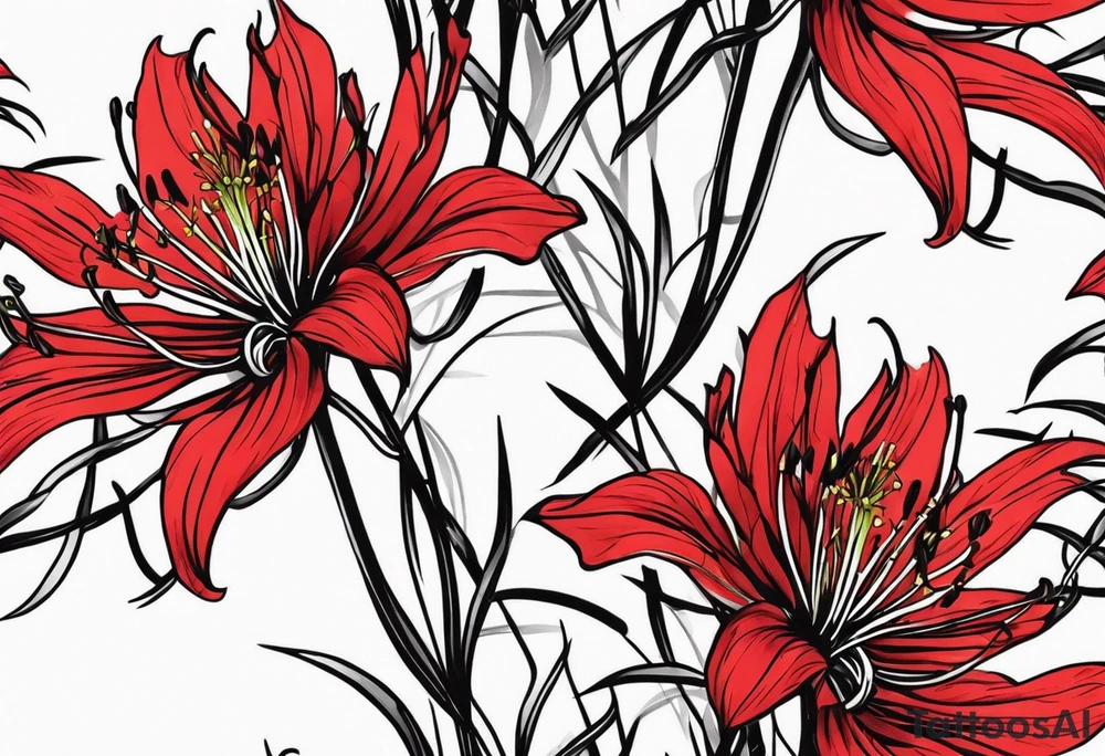 Red spider lilies for a forearm tattoo tattoo idea