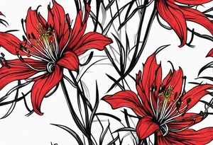 Red spider lilies for a forearm tattoo tattoo idea