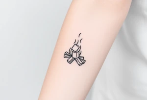 Bonfire with marshmallow tattoo idea