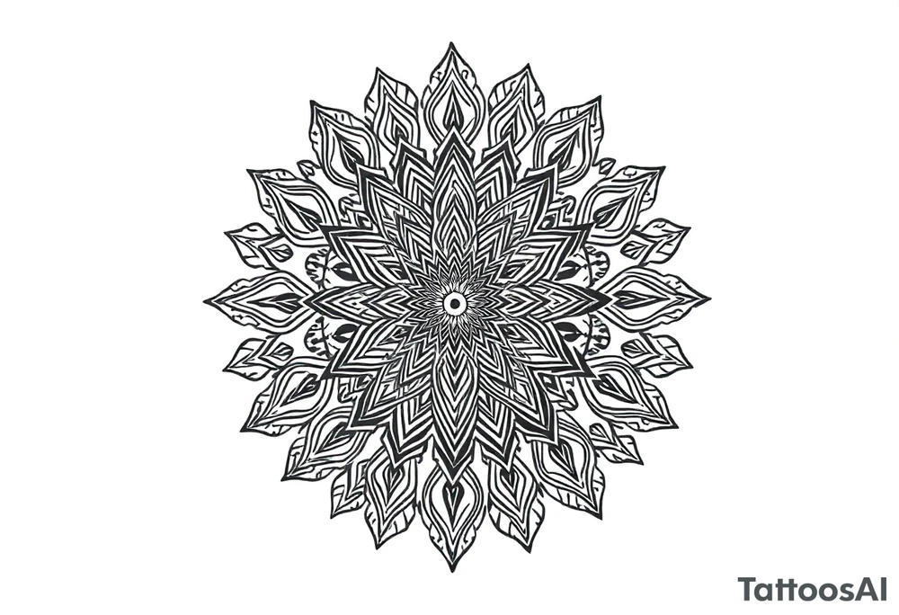 long mandala shaman and witch style mytical with ancient rhyme tattoo idea