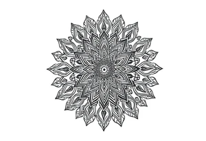 long mandala shaman and witch style mytical with ancient rhyme tattoo idea