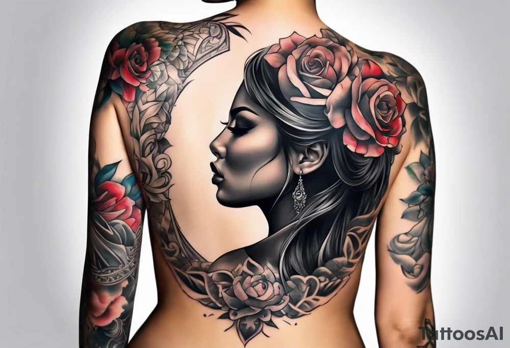 Full Back tattoo covering the whole back woman tattoo idea