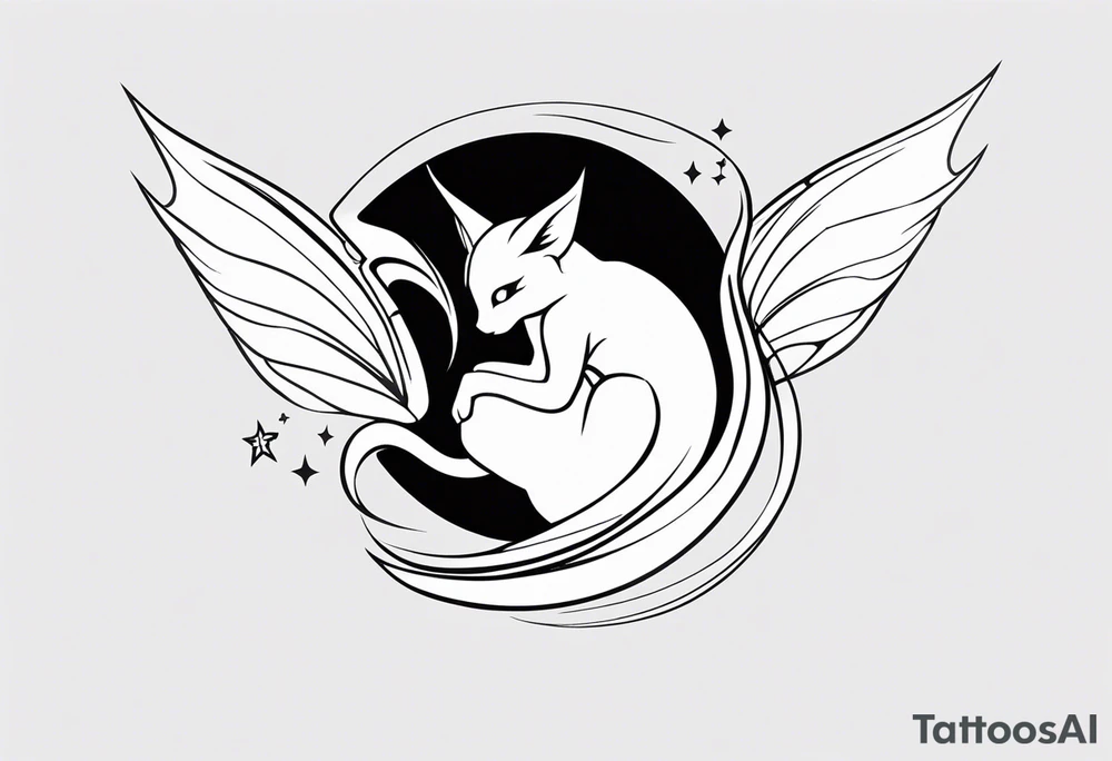 A fairy with a tail inspired by the Fairy Tail anime guild logo tattoo idea