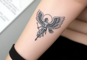 Unisci in un tatuaggio antlande che porta il peso del mondo con l’arcangelo san Michele e aggiungi elementi significativi della mitologia greca come il pantheon tattoo idea