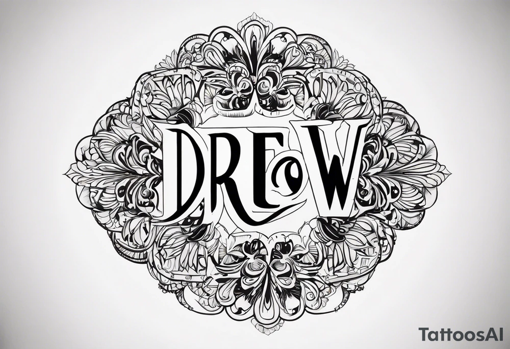 I want the name "Drew" tattoo idea