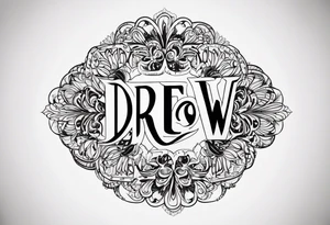 I want the name "Drew" tattoo idea