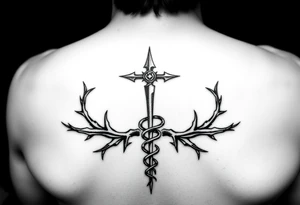 Gothic emo thorns Caduceus tattoo but keep it simple tattoo idea