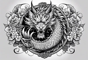dragao entre cerejeiras tattoo idea