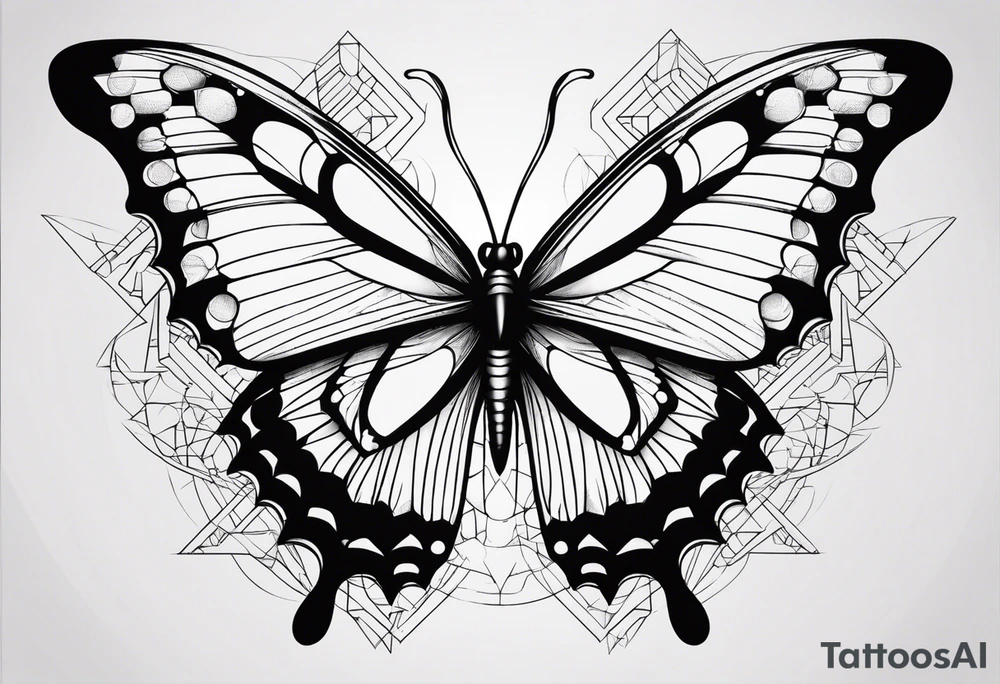butterfly with the name Alike tattoo idea