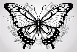 butterfly with the name Alike tattoo idea