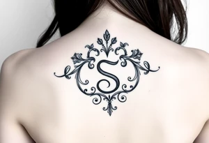 Lorbeerkranz mit integriertem Buchstaben S tattoo idea