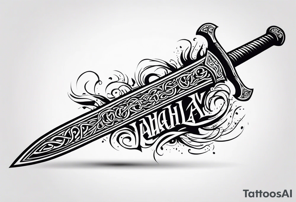 Valhalla sword viking warrior funeral tattoo idea