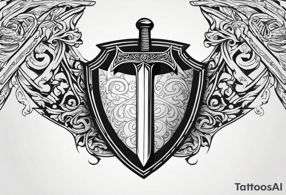 Valhalla shield sword tattoo idea