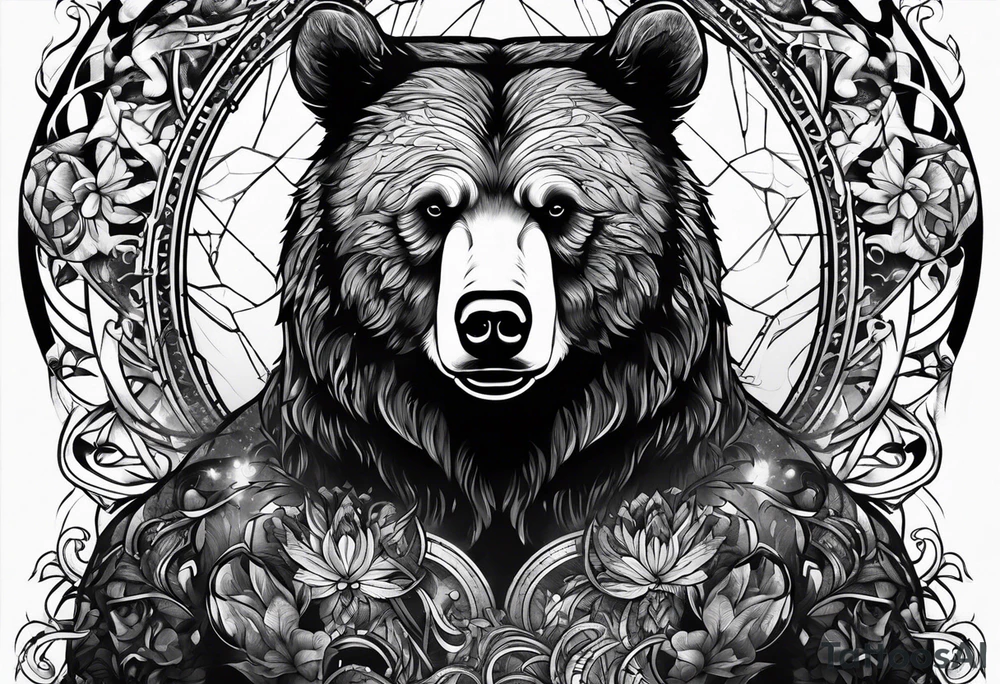 full bear utilizing the infinity symbol tattoo idea