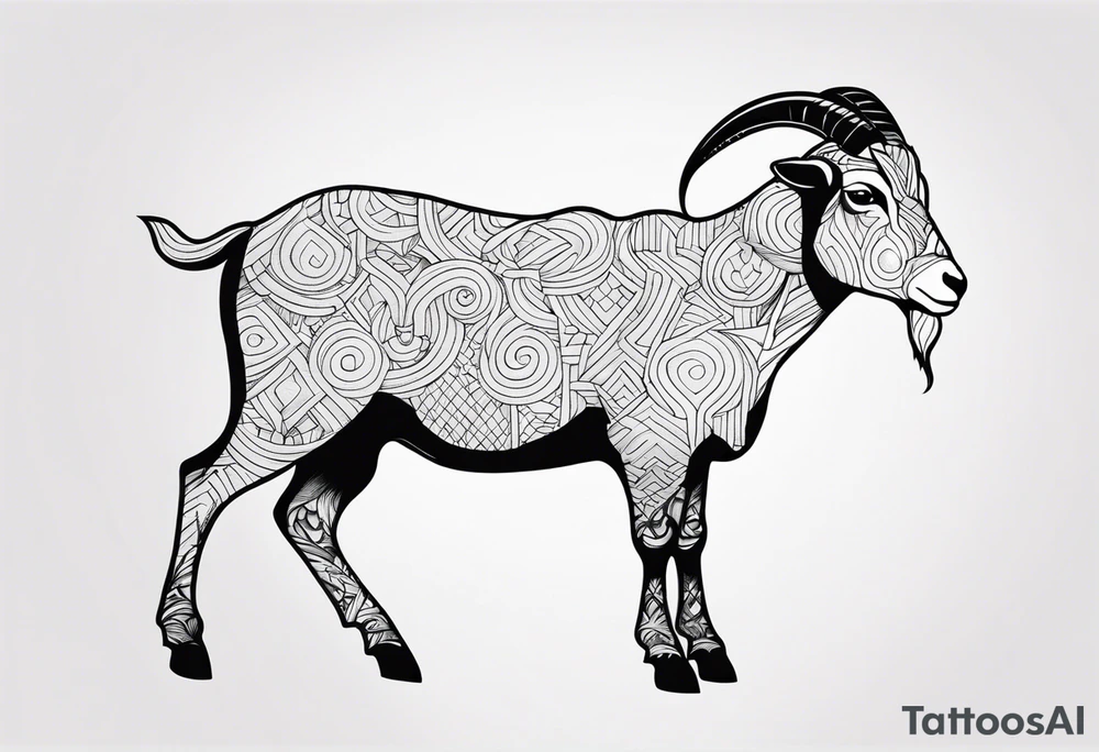 goat animal tattoo idea
