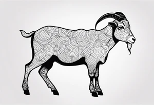 goat animal tattoo idea