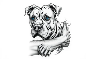 pitbull blue eyes gambling woman tattoo idea