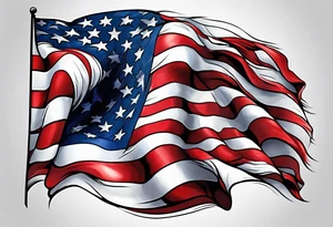 Drawing of American flag tattoo idea
