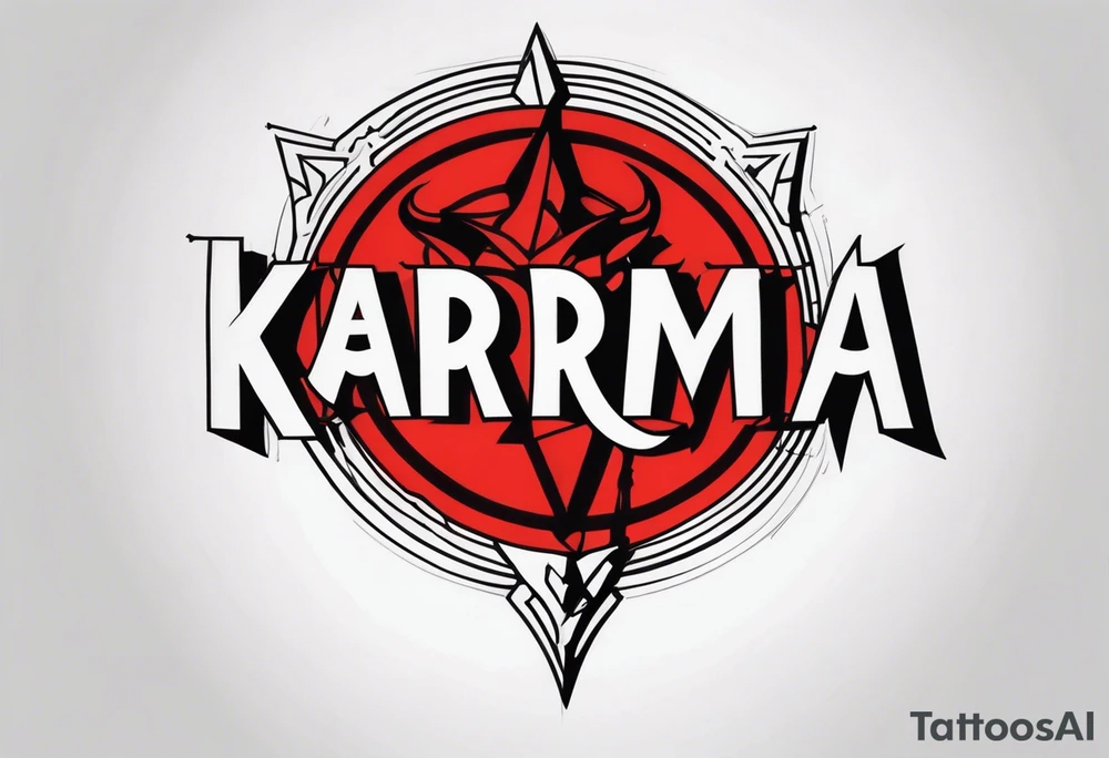 Word karma on devil tattoo idea
