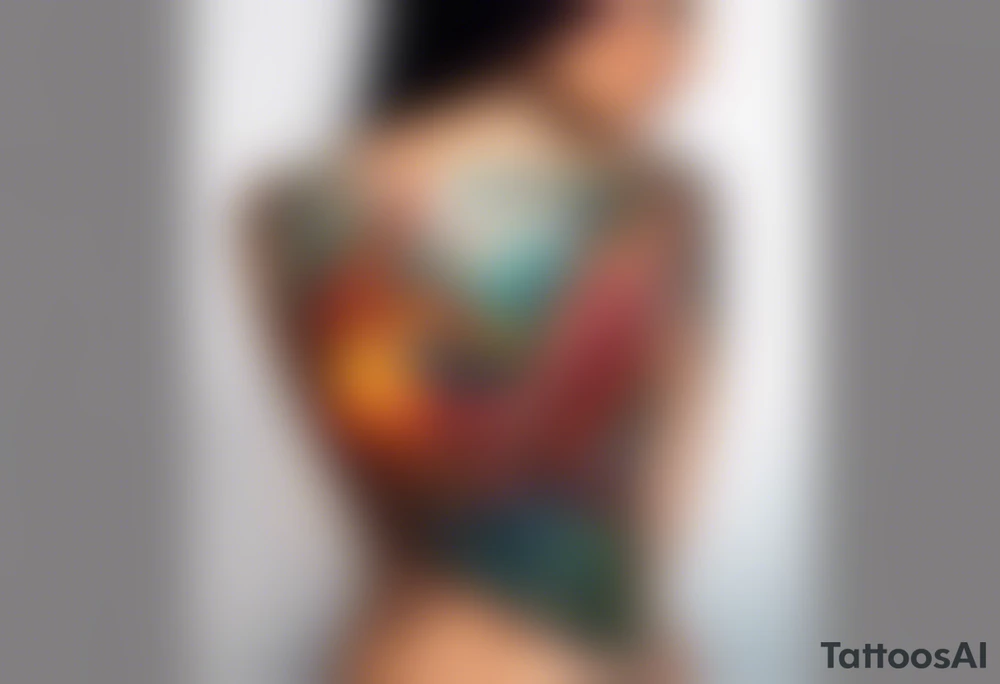 femme nu avec un tatou de phoenix tattoo idea