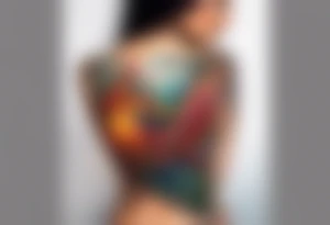 femme nu avec un tatou de phoenix tattoo idea