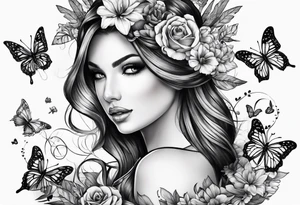 Gun and butterflies tattoo idea