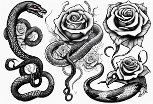 snake on lovecraft theme with tentacle
and rose tattoo idea