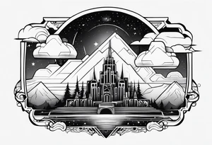 cloud town tattoo idea