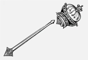 feminine scepter with a crown tattoo idea