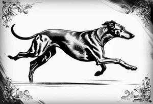 Running greyhound tattoo idea