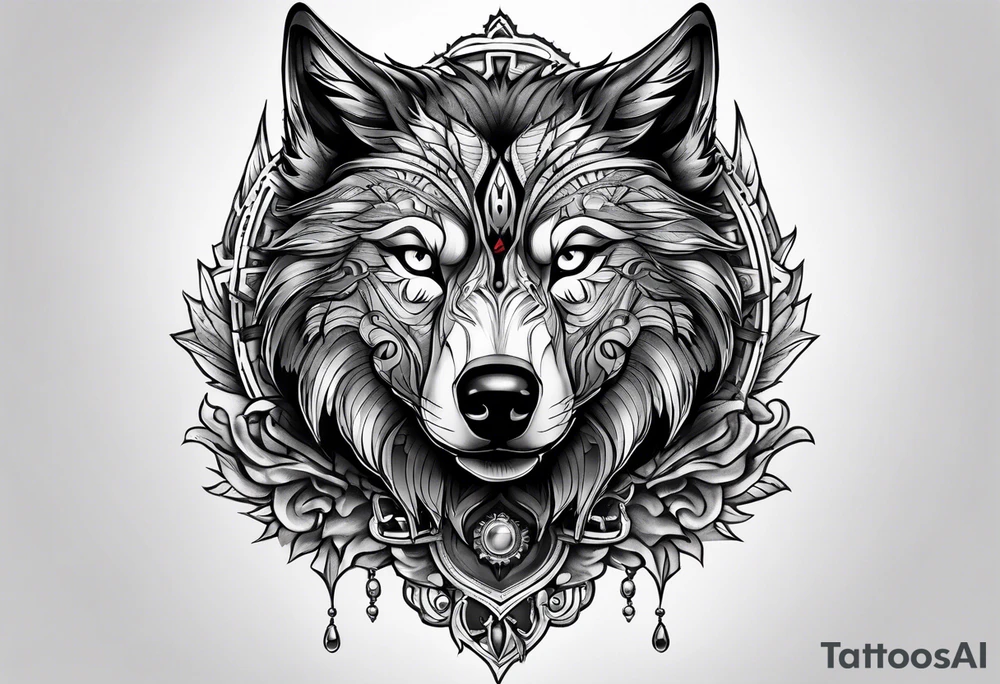 wolfs head tattoo idea