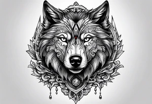 wolfs head tattoo idea
