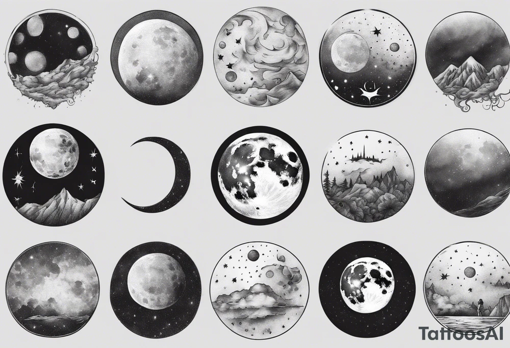 Realistic moon tattoo idea