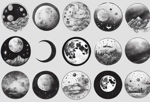 Realistic moon tattoo idea
