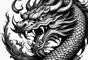 Chinese dragon fighting a Chinese bull tattoo idea