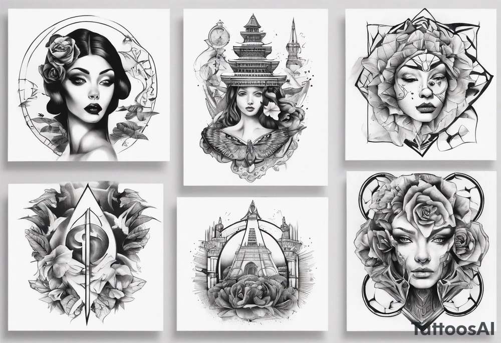7 modern wonders of the world tattoo idea
