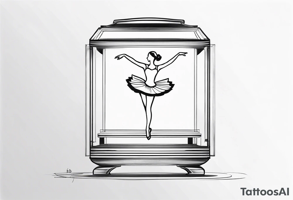 music box with a floating ballerina tattoo idea