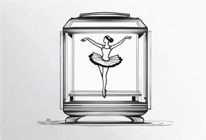 music box with a floating ballerina tattoo idea