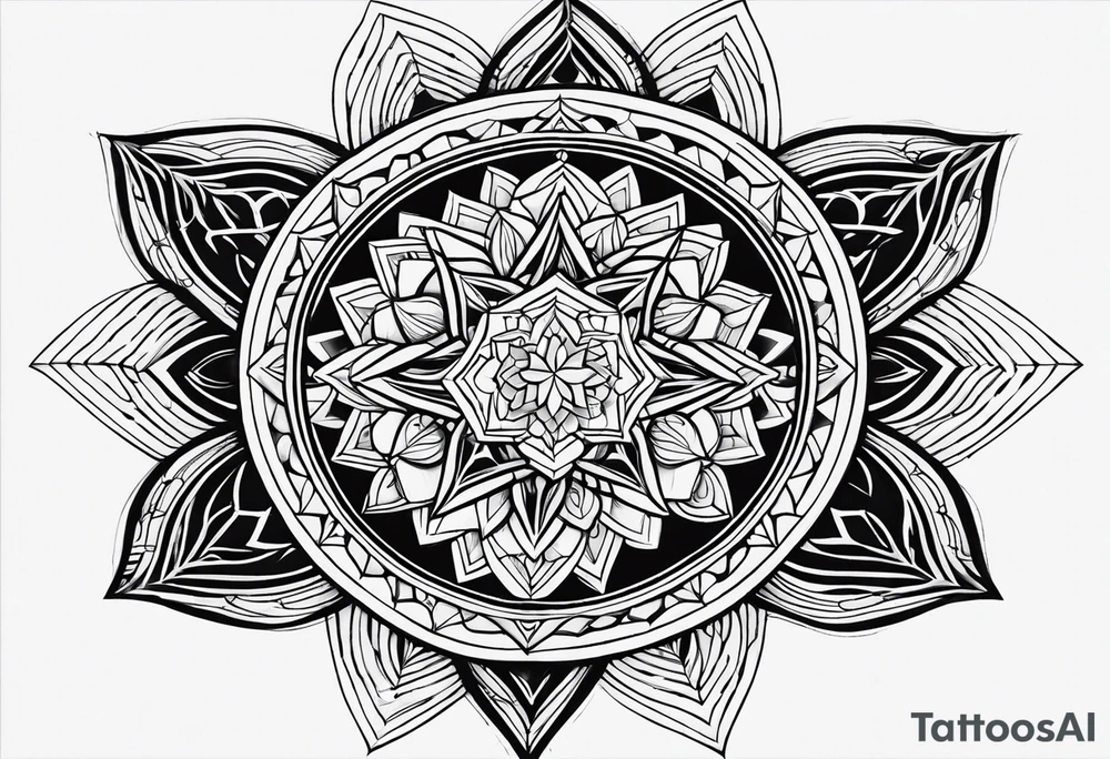 anahata, merkaba, mandala, geometric, cosmi tattoo idea