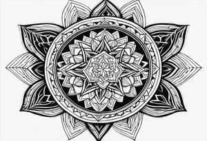 anahata, merkaba, mandala, geometric, cosmi tattoo idea