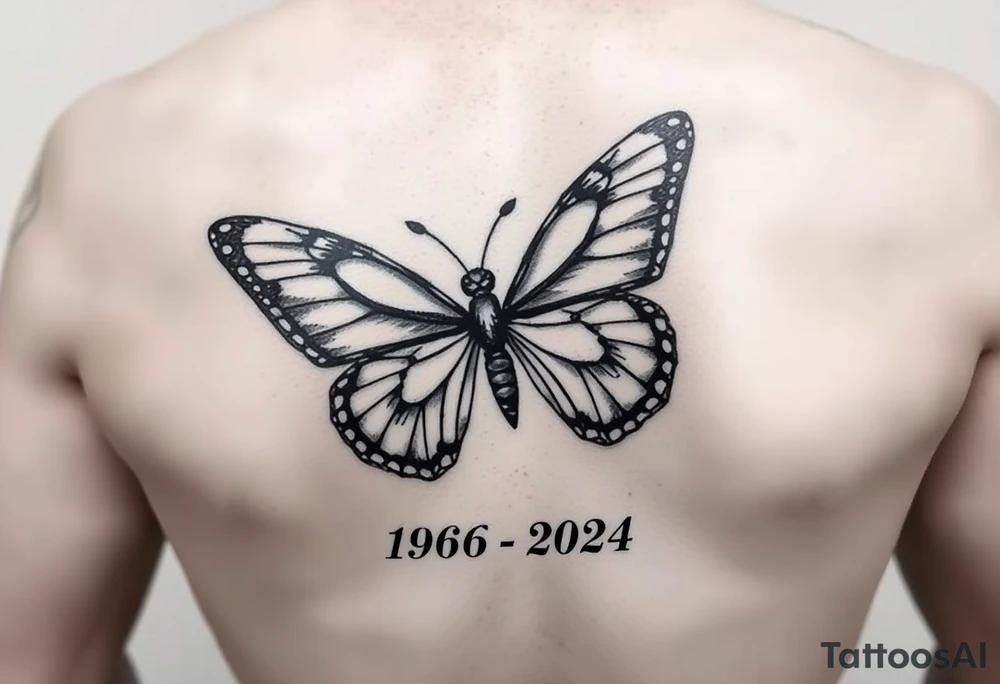 Butterfly memorial 
Ann Kilby 
1964-2024 tattoo idea