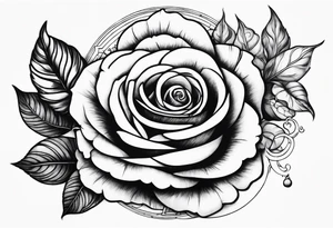 Rose wrapped around moon tattoo idea