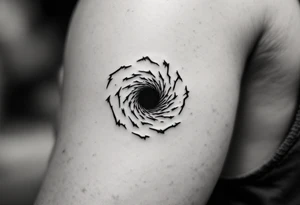 A representation of of a worm hole tattoo idea