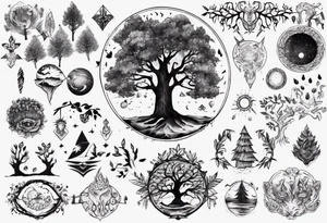 POV under a tree tattoo idea