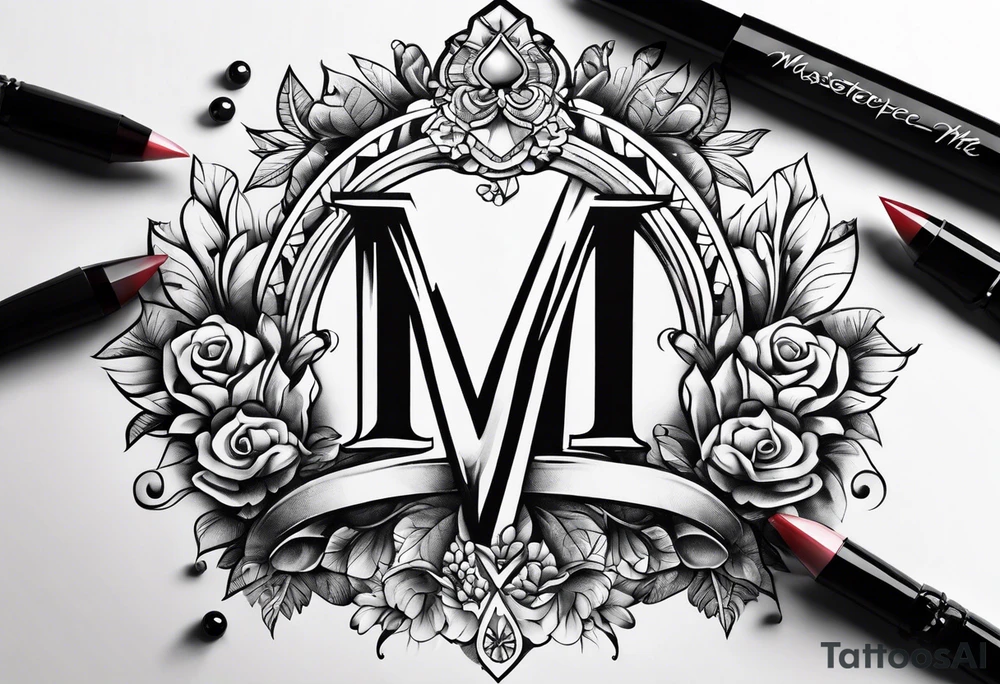 intelligence with the letter m tattoo idea