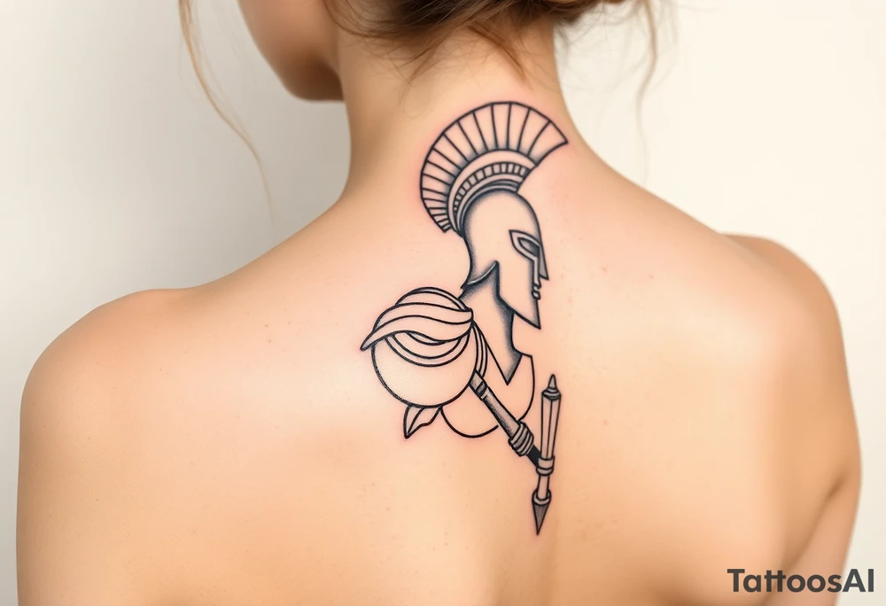 Spartan warrior tattoo on upper arm as sleeve
. tattoo idea