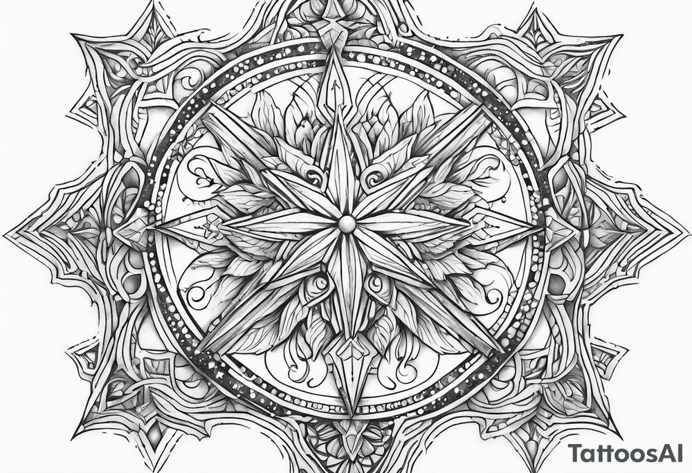 Animal cute , celestial, cross, snowflake tattoo idea