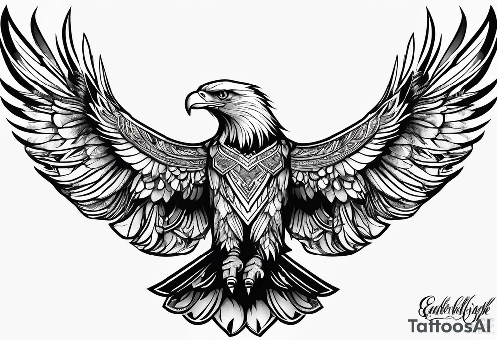 eagle full body fly tattoo idea